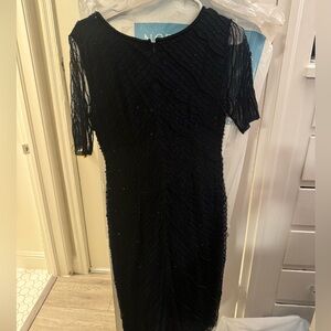 Navy mid length beaded dress